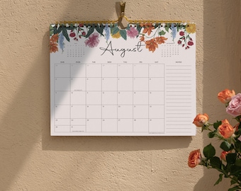 Vine Poem Wall Calendar 2026-2027, Cabbrix 18-Month Floral Calendar 11"x8.5" July 2026-Dec 2027, Twin-Wire Binding with Hanging Hook