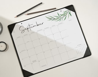 Desk Calendar 2025-2026 with Desktop Mat, Cabbrix Botanical Elements 15 x 12 Inch Include July 2025 to Dec 2026