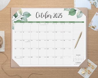 Large Desk Calendar 2025-2026 with Desktop Mat, Cabbrix 22 x 17 Inch Covering July 2025 to December 2026, Desk Blotter Calendar
