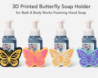 3D Printed Butterfly Soap Holder for Bath & Body Works Foaming Hand Soap, Bathroom Decor