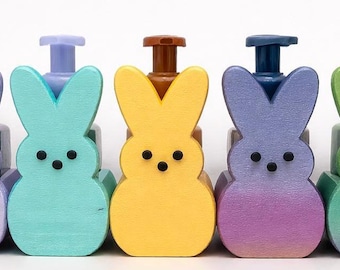 Peep Bunny Soap Dispenser Holder | Easter Bathroom Decor, 3D Printed Custom Color