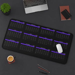 2025 Lunar Calendar Desk Mat: Astrology, Moon Phases, Witchy Decor