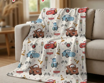 Baby Blanket, Custom Cars Blanket, Baby Shower Gift, Cozy Disney Home Decor, Birthday Boy Girl Blanket