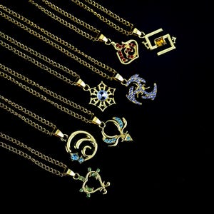 Genshin Impact Divine Vision Necklace Set | 7 Element Gold Plated Alloy Pendant | Anemo Cryo Dendro Electro Hydro Pyro Geo Necklace