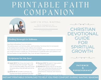 Devocional cristiano imprimible para la paciencia y la perseverancia / Ideas de oración / Crecimiento espiritual / Estudio bíblico / Regalo de bienestar / Ánimo