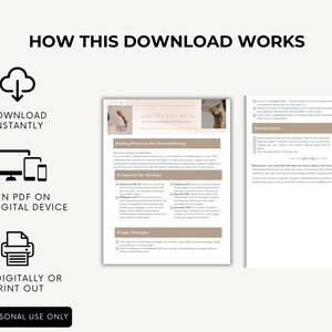May include: A digital download guide with the title "Finding Peace in the Overwhelming." The guide includes text, graphics, and the phrases "Download Instantly," "Open PDF on Any Digital Device," and "Use Digitally or Print Out."