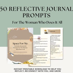 Journal Prompts for Overwhelmed Women, Self Care Printable, Burnout Recovery Journal, Mindfulness and Wellness PDF, Self Love and Reflection
