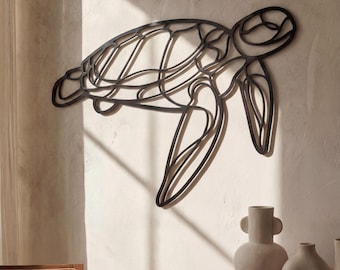Turtle Metal Wall Art, Sea Turtle Wall Decor, Coastal Wall Art, Ocean Wall Art, Beach House Decor, Nautical Decor, Marine Wall Art