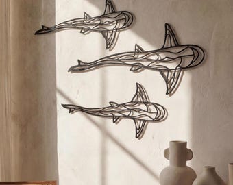 Reef Shark Metal Wall Art, Shark Wall Decor, Ocean Wall Art, Coastal Wall Decor, Beach House Decor, Nautical Decor, Marine Wall Art