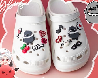 Sylus Grumpy Crow / Love in Deepspace / Cintas de concienciación Decoración de zapatos removible Tapones de encanto para zapatos o bolsas de goma Ojales 12