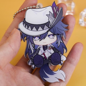 Honkai: Star Rail Ashveil Chibi Acrylic Keychain | 8cm Moveable Tail Charm Bag Accessory