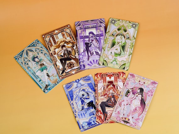 Genshin Impact Seven Archons Collectible Card Set | Zhongli Venti Nahida Furina Raiden Columbina Mavuika | Fandom Art Cards