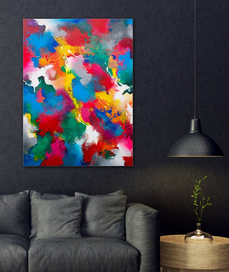 Large Original Custom Painting, Abstract Art, Colourful Wall Art, 40