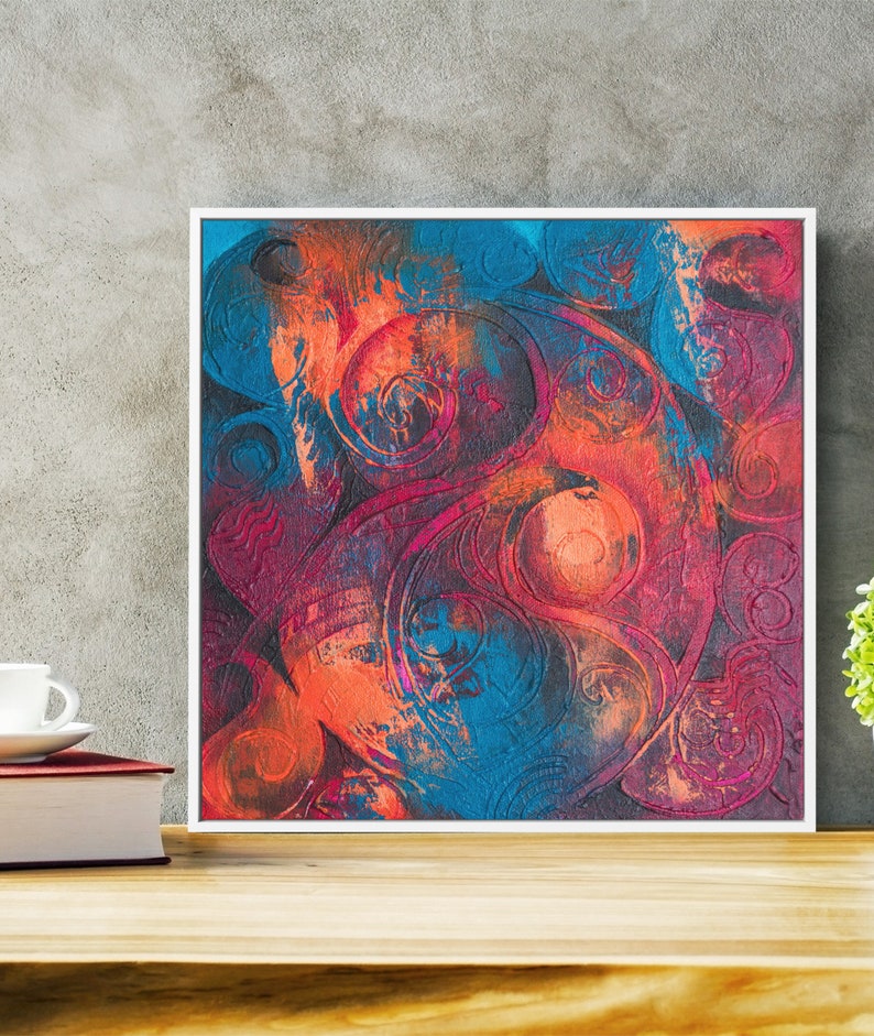 Abstract Art Canvas Print Modern Painting Wall Art 24x24 Etsy