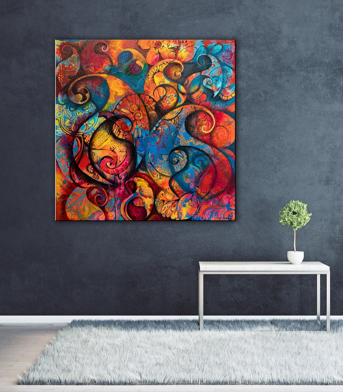 Large Original Painting, Canvas Art, Abstract Wall Art, Home Decor