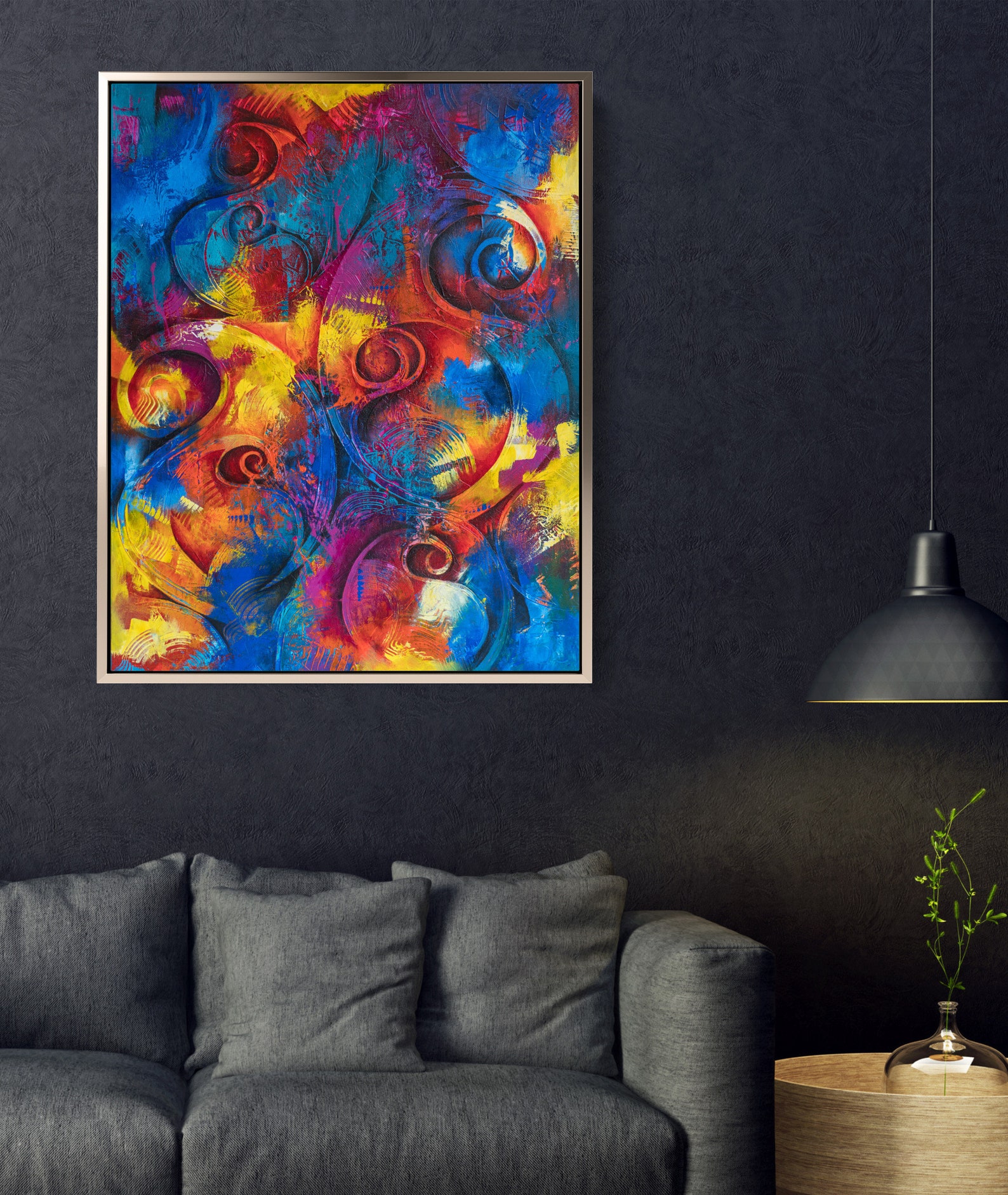 Large Original Hand Painted, Abstract Floral Art, Colourful Wall Art