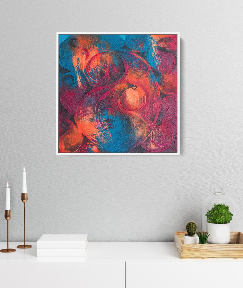 Abstract Art Canvas Print Modern Painting Wall Art 24x24 Etsy