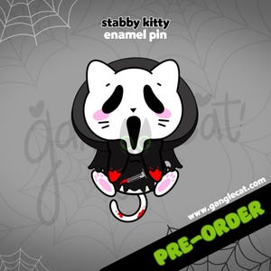 Stabby Kitty Enamel Pin: Scream Inspired Ghostface - ganglecat