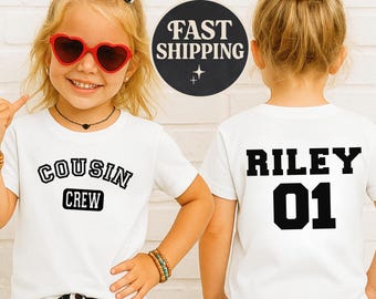 Camiseta personalizada para primos, camiseta deportiva personalizada con nombre y número, regalo para reunión familiar, camiseta con nombre familiar a juego