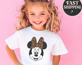 Leopard Minnie Mouse Shirt, Cheetah Bow Tee, Animal Print Disney Tee, Cute Mouse Shirt, Disneyland Vacation Shirt, Magic Kingdom Trip Tee
