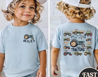 Personalisierte Kindertraktor-Hemd, Sie können nie zu viele Traktoren-Hemd haben, Bauernhof-Traktor-Retro T-Stück, Bauernhof-Kindergeschenk