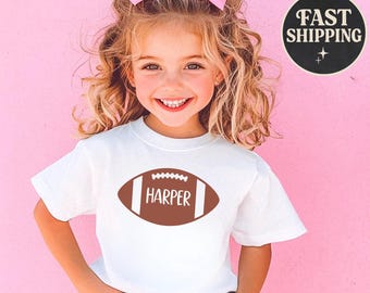 Gepersonaliseerde voetbalshirt voor kinderen, sportshirt voor peuters, aangepaste naam voetbalshirt peuter cadeau, shirt game dag voor kinderen, shirt schoolgeest