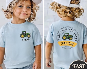Personalisierte nur ein Junge, der Traktoren liebt Shirt, kleiner Bauer Shirt, Kinder auf dem Bauernhof Shirt, Kleinkind Bauernhof Shirt, LKW-Liebhaber Shirt Geschenk