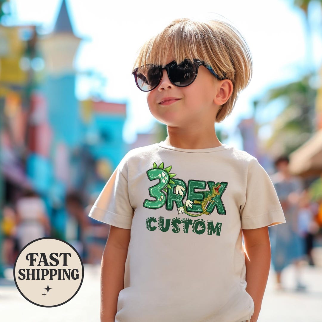 Personalized 3rex Dinosaur Shirt, Dinosaur Theme Birthday Shirt, Custom ...