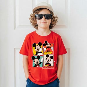 Mickey Mouse Kids Shirt, Retro Pop Art Tee, Vintage Character Grid Top, Disney Vacation Shirt, Mickey Fan Gift, Boys or Girls Graphic Tee image 6