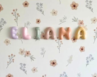 Letras 3D personalizadas con burbujas / Letrero con nombre / Decoración infantil hecha a mano / Arte para la pared de la habitación de los niños / Regalo para baby shower / Vendedor australiano