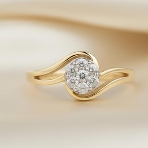 Bague ronde en moissanite pour femme | Bracelet délicat plaqué or ou argent | Bijoux élégants minimalistes | Cadeau pour elle