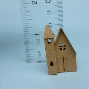 Tiny Village 2012, pre-cut kit to make 7 miniature glitter houses, 3 color choices white, gingerbread brown, black bild 5