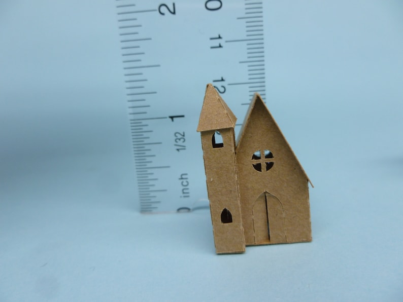 Tiny Village 2012, pre-cut kit to make 7 miniature glitter houses, 3 color choices white, gingerbread brown, black bild 5