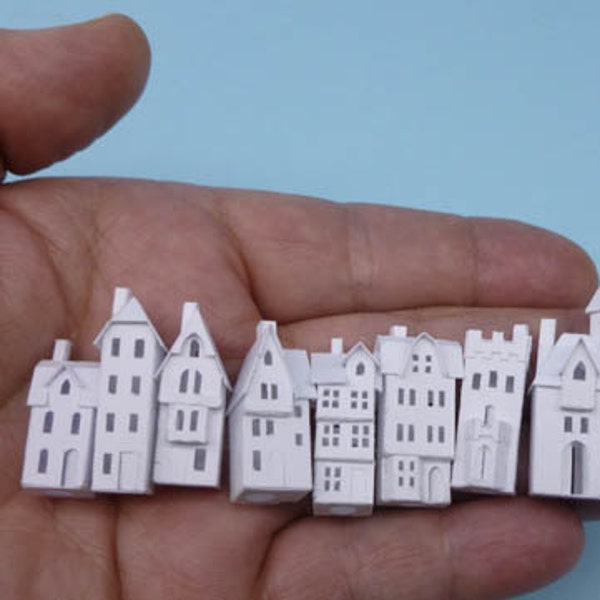 Micro Tiny Old Town  2014, a pre-cut kit to make 8  miniature cardstock buildings