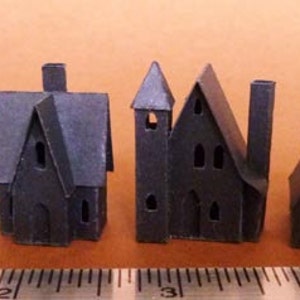 Tiny Village 2012, pre-cut kit to make 7 miniature glitter houses, 3 color choices white, gingerbread brown, black bild 4