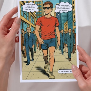 Oasis Rock ’n’ Roll Star Greeting Card – Britpop Music Birthday, Anniversary or Wall Art Print – 90s Indie Fan Gift - Funny Birthday Card