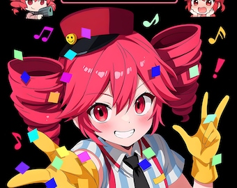 Kasane Teto PNG: Arte de anime Vocaloid para sublimación e impresión (descarga digital de 300 DPI)