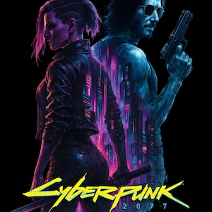 Cyberpunk 2077 PNG Kunst: V und Johnny, hochauflösende 300 DPI (Digitaler Download)