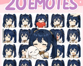 Iuno Chibi 20 Emote Pack – Wuthering Waves, Twitch, YouTube & Discord Emotes