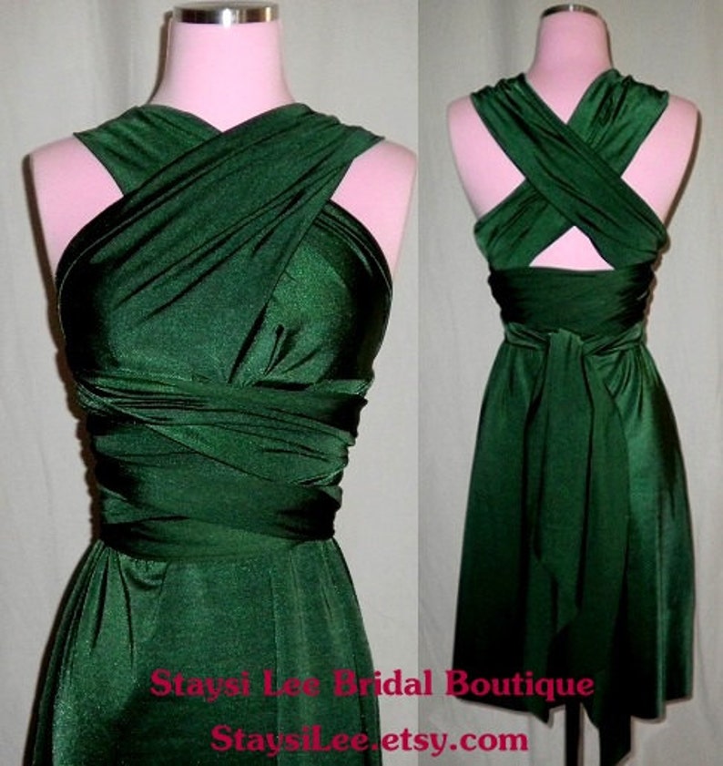 Vacation Infinity Convertible Dress Hunter Green...Bridesmaids Cocktail Party Special Occasion Prom Beach Date Night