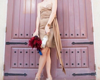 SALE Sable Brown Bridesmaids Dress - Ready to Ship - Infinity Convertible Dress - 4- Size Small Dress Available