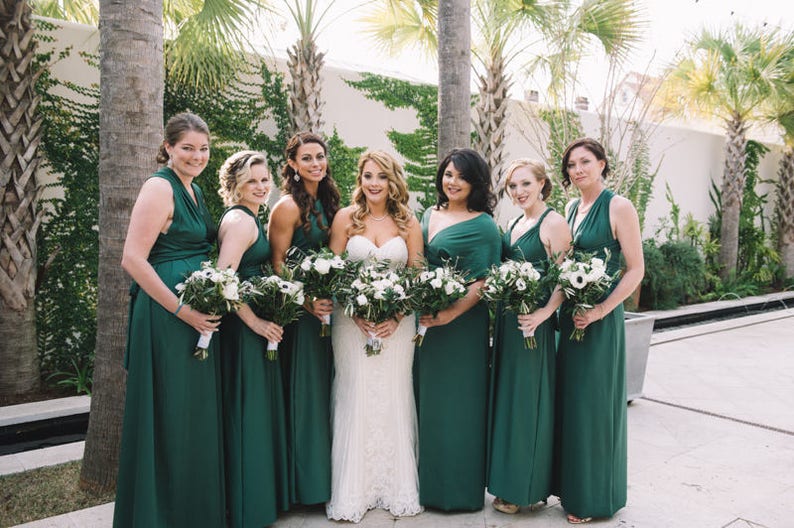 Vacation Infinity Convertible Dress Hunter Green...Bridesmaids Cocktail Party Special Occasion Prom Beach Date Night
