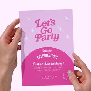 Editable Barbie Birthday Invitation - Digital Download - Barbie Party Invite - Pink Girl Birthday Evite - Barbie Theme Editable Template