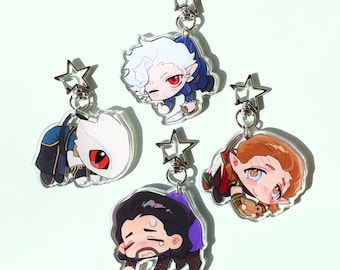 Baldur's Gate 3 Acrylic Keychains, Astarion TheDarkUrge Gale Halsin Chibi Character Keyrings, RPG Game Fans Gift