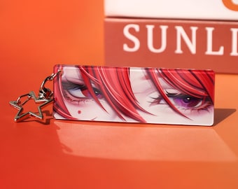 Wuthering Waves Yinlin Acrylic Keychain - Cute Chibi Character Charm with Star Chain, Anime Accessory Gift for Fans