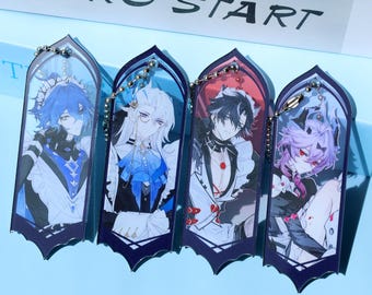 Genshin Impact Flins Wriothesley Durin Neuvillette Acrylic Keychain - Anime Character Charms for Genshin Fans, Bag Decor & Game Merch