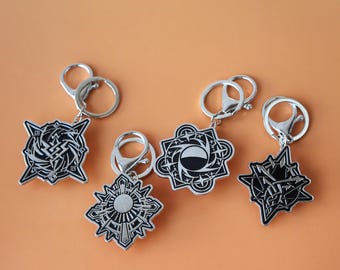 Lord of Mysteries Metal Pin Keychain Set - The Fool Night Goddess Storm Lord Eternal Sun Symbol Badge for Bag Keys Book Lovers Gift