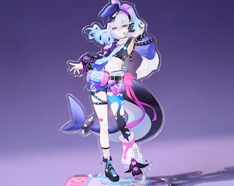 Honkai Star Rail Silver Wolf Acrylic Stand - Chibi Cyberpunk Anime Figure, HSR Keychain/Desk Decor for Fans & Gifts