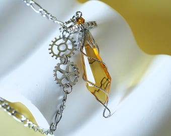 Lord of Mysteries Klein Moretti Pendulum Necklace - Gothic Crystal Jewelry with Silver Chain for Cosplay & Gift, Halloween gift