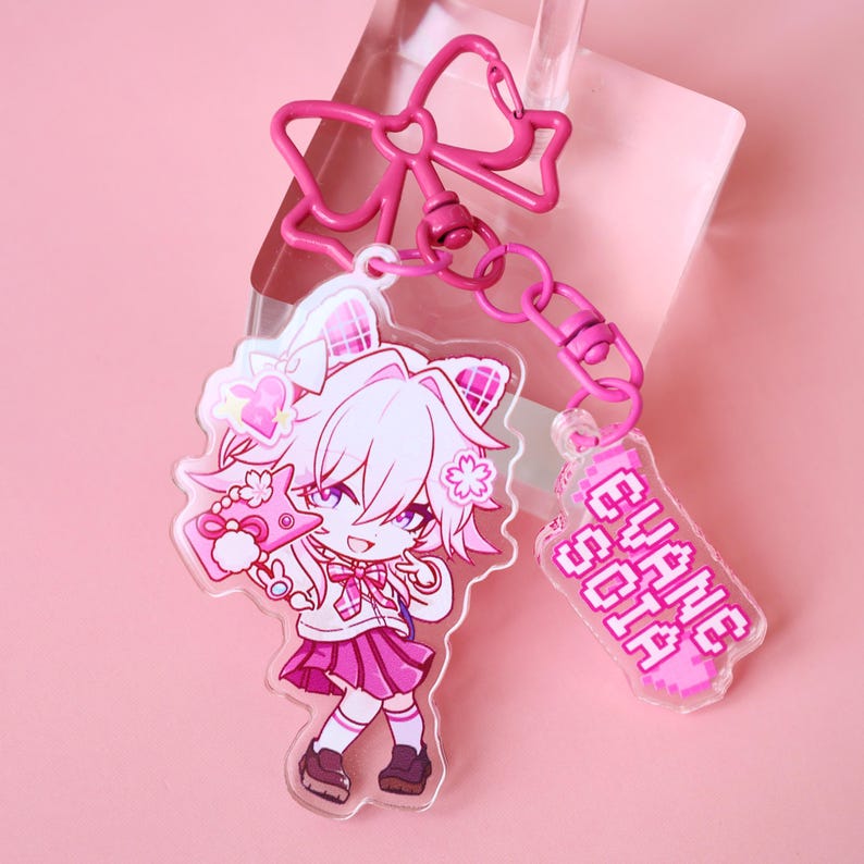 Honkai Star Rail Evanescia Acrylic Keychain - Chibi Cyberpunk Character ...